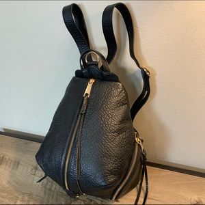 REBECCA MINKOFF Black LEATHER Julian BACKPACK Bag